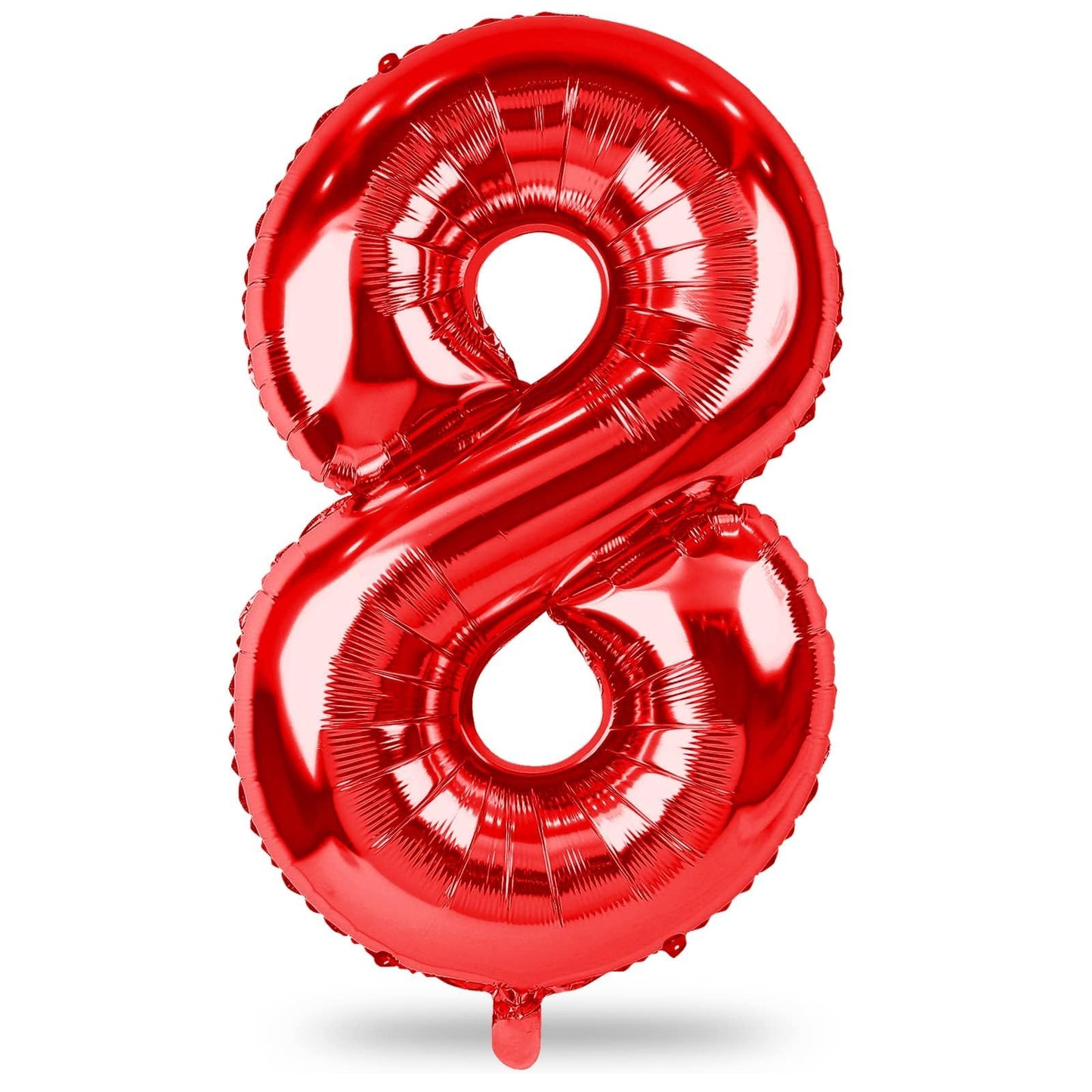 Red Foil Balloon Number 8 for Boys, 40'' Giant Self Inflating Number Balloons Set 0-9, Large Number 8 Helium Balloon for Girls Women 8th Birthday Graduation Anniversary Party Decorations Supplies