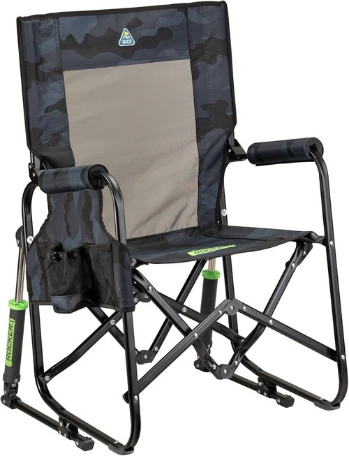 GCI Outdoor Stowaway Rocker - Portable Stealth Camo Folding Chair for Camping & Outdoor Use