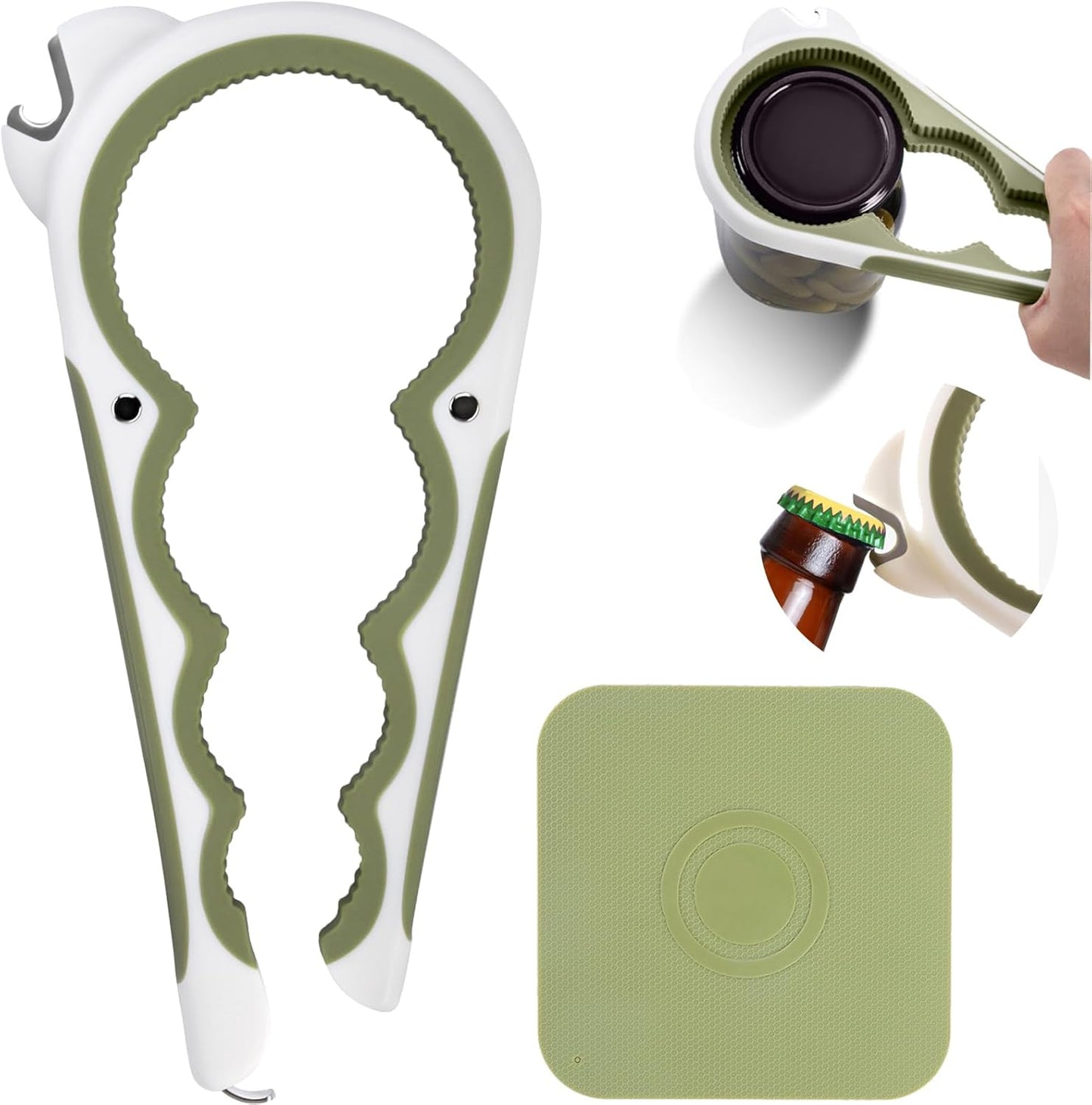Skiennix 6-in-1 Jar Opener - Multi-Functional Tool for Seniors with Arthritis | Non-Slip Grip & Space-Saving Design