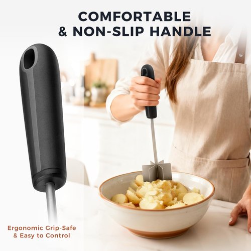 Coinicxcel 10-Inch Stainless Steel Meat Chopper - Heat Resistant, Ergonomic Handle & 6 Curved Blades