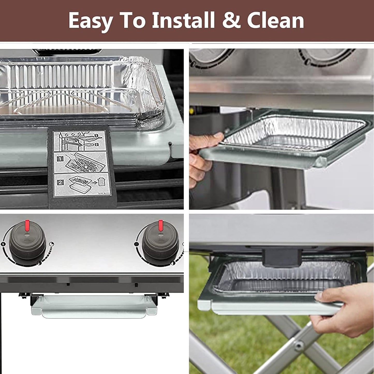Uniflasy Catch Pan for Weber Spirit & Genesis Grills - Replacement Drip Tray with Aluminum Liner