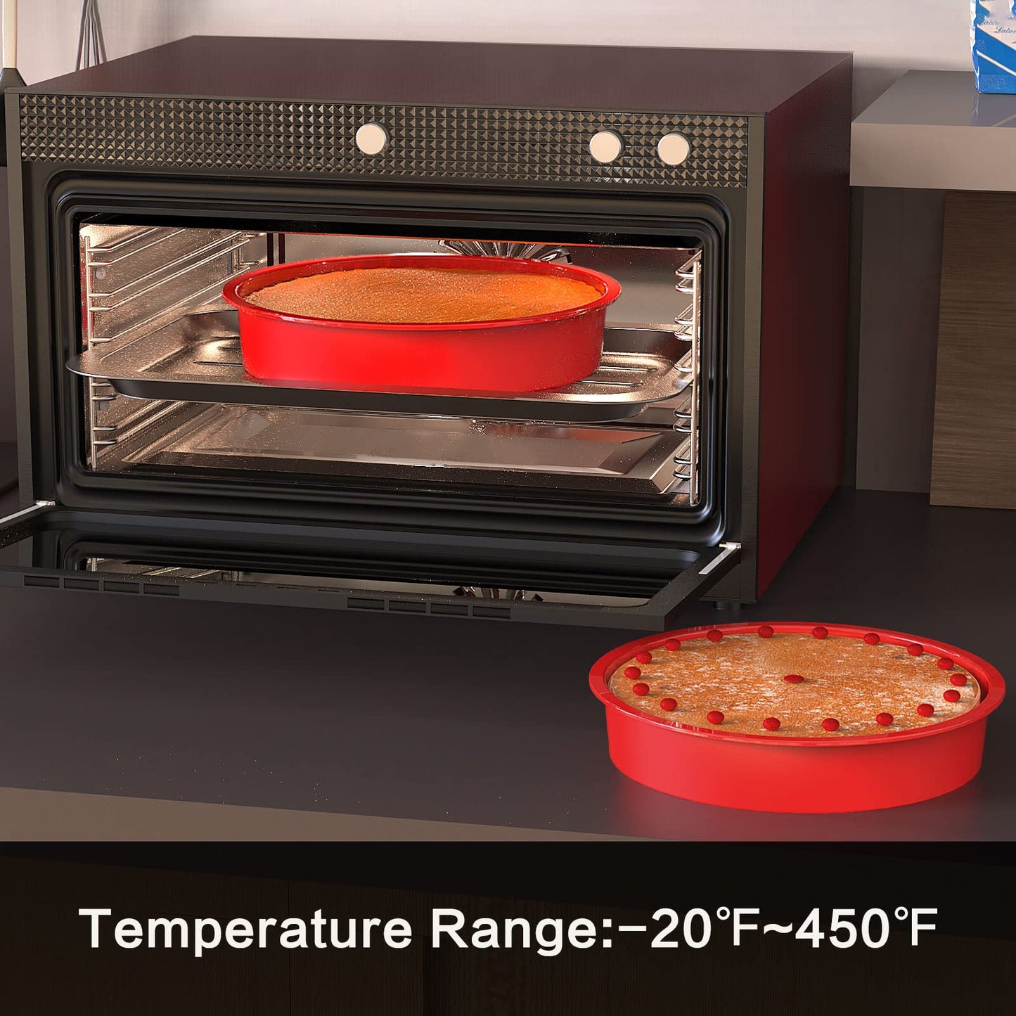 SILIVO 9.5 inch Cake Pans, 2 Pack Silicone Baking Pan, Nonstick Silicone Cake Molds for Cheesecake and Chocolate Cake