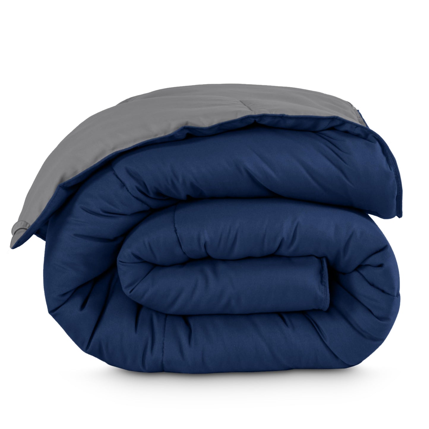 Bare Home Queen Comforter - Reversible Colors - Goose Down Alternative - Ultra-Soft - Premium 1800 Series - All Season Warmth - Bedding Comforter (Queen, Dark Blue/Grey)