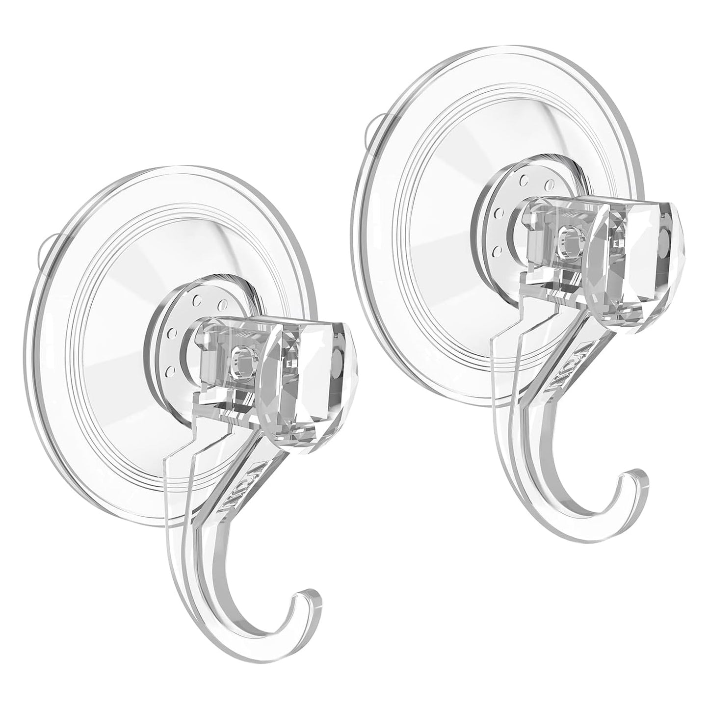 Ficrfart Wreath Hanger – Large Clear Suction Cup Hooks, Heavy Duty 22 LB Capacity, Removable Reusable, 2 Pack