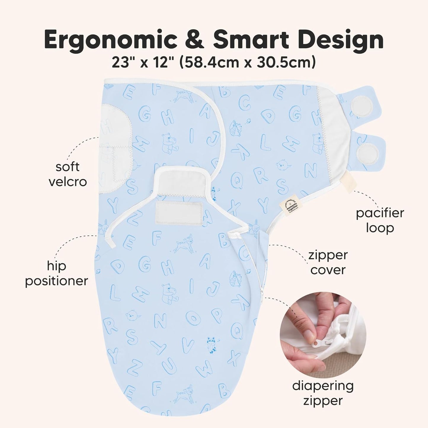 Skiennix Baby Swaddle Sleep Sacks - Soft & Durable 3-Pack for Newborns 0-3 Months | Easy Diaper Change