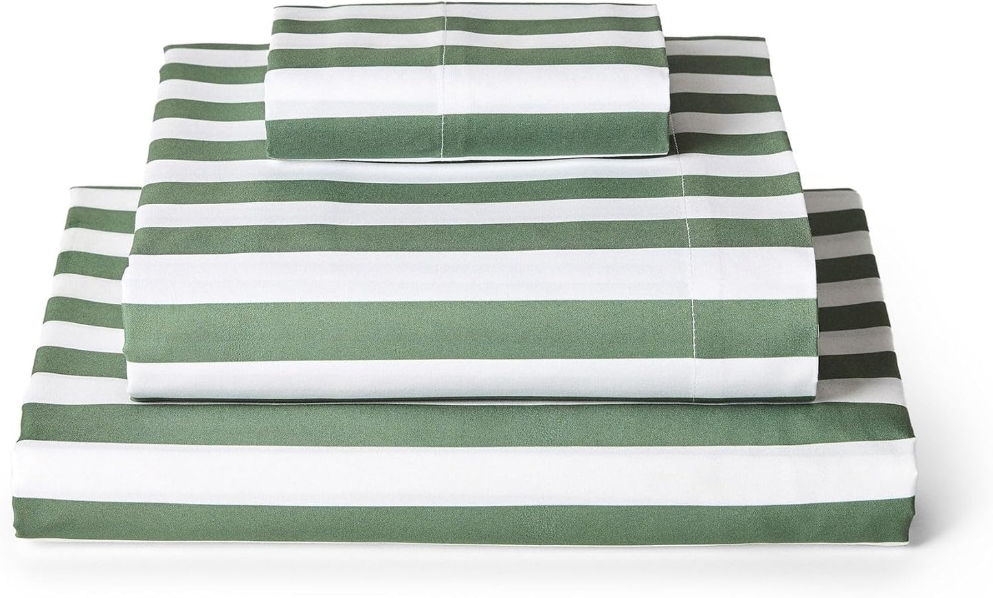 Mellanni Twin XL Sheets Set - 3 PC Hotel Luxury Bedding - Extra Soft, Cooling, Wrinkle Resistant | Oxford Stripe Sage