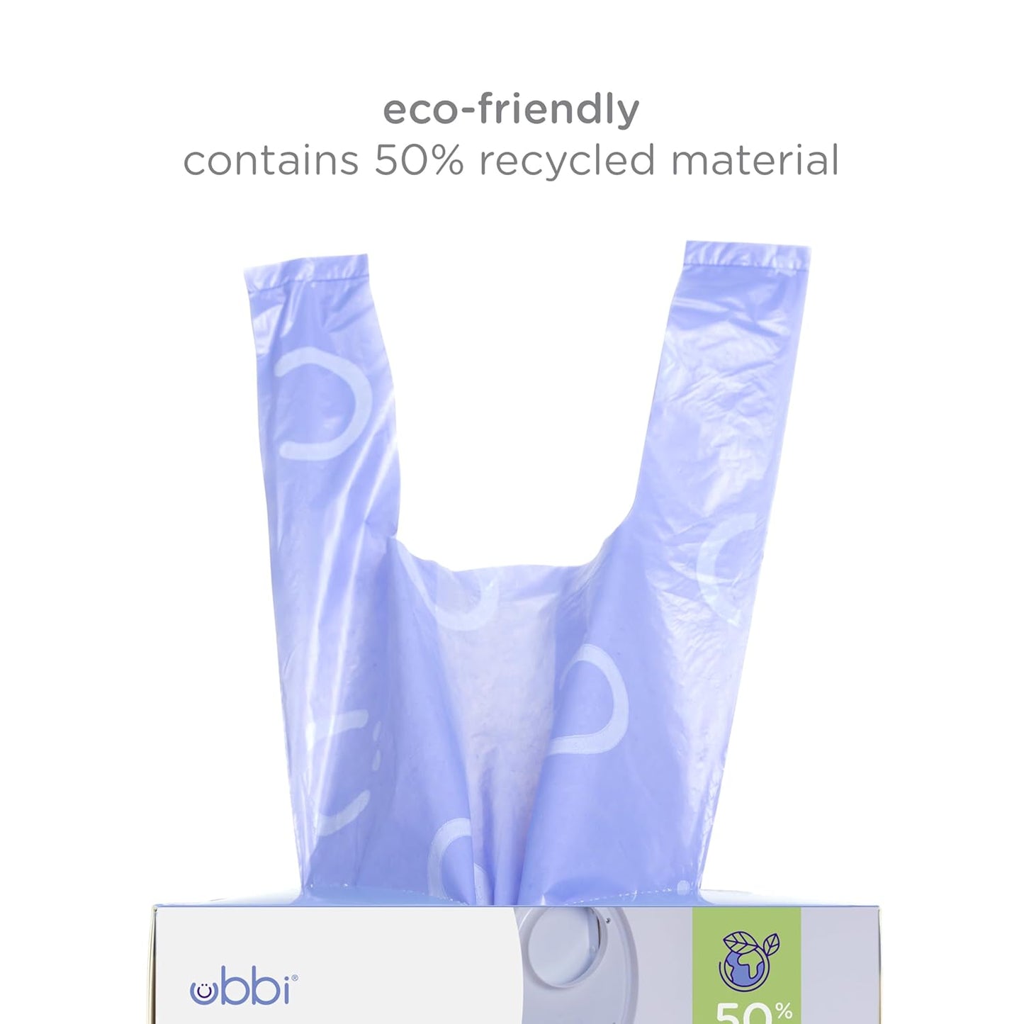 Ubbi Disposable Diaper Sacks - Lavender Scented, Easy-To-Tie Tabs | 200 Count Diaper Disposal Bags