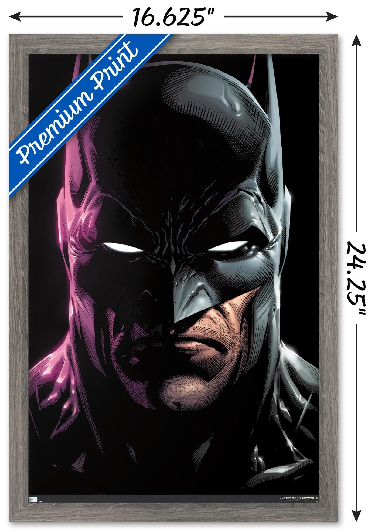 Trends International DC Comics Batman - Portrait Wall Poster, 22.4L x 14.7W, Gray Framed Version