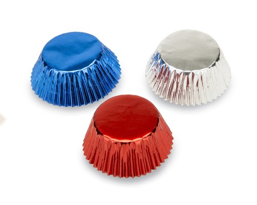 Fox Run Patriotic Foil Muffin and Cupcake Liners, Set of 45, Standard Size Wrappers