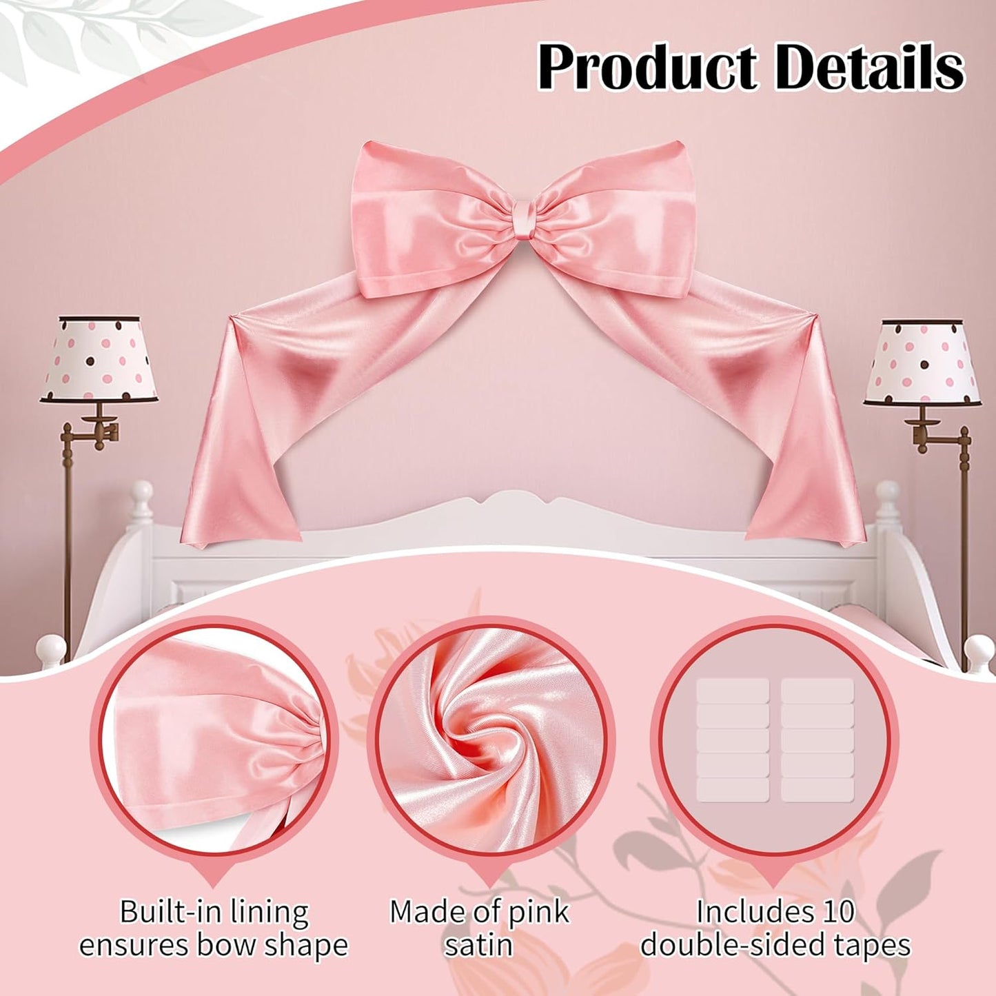 Skiennix Pink Large Bow Decor - Giant Ribbon Tie for Birthday Party & Home Decor | 24 x 36 Inches