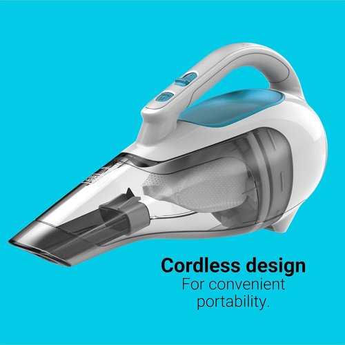BLACK+DECKER Cordless Handheld Vacuum - Powerful Suction, Portable for Car & Home, Rechargeable, Wide Mouth