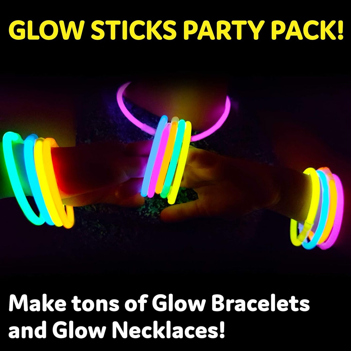PartySticks Ultra Bright Glow Sticks - 400 Pack of 8" Glow in the Dark Party Favors & Decorations