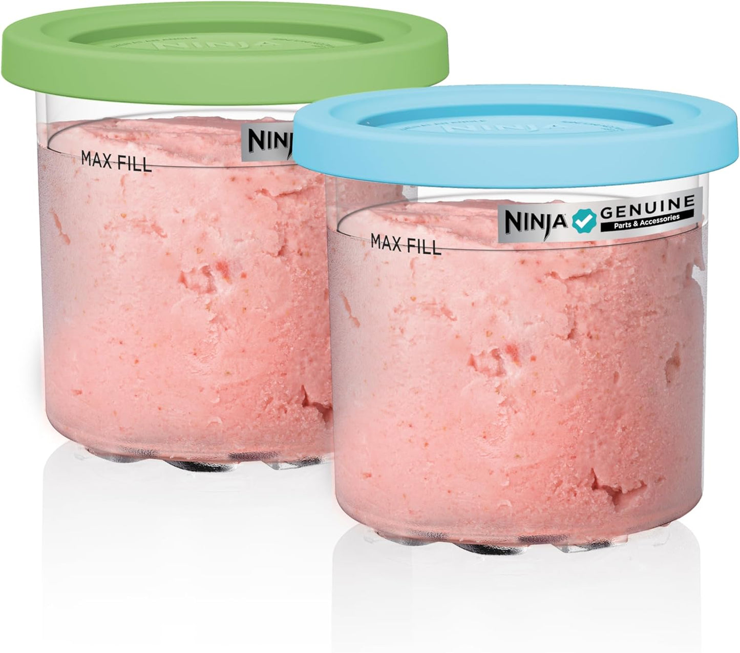 Ninja® CREAMi® Original Pints - BPA-Free & Dishwasher Safe, 2 Pack with Color Lids, 1 Pint Each