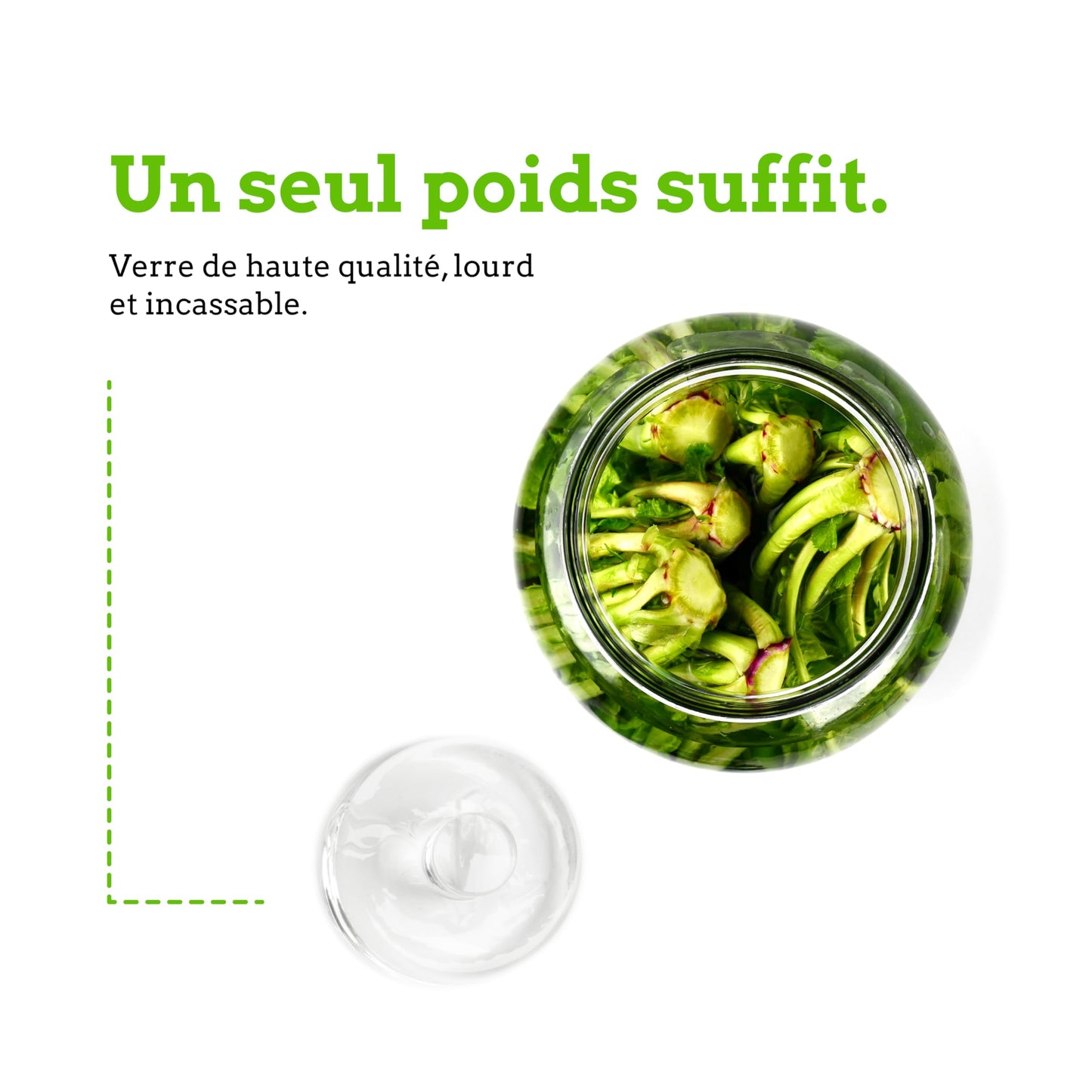 Nourished Essentials - Set of 4 Heavy Glass Fermentation Weights Lids - Grooved Handles - Canning Supplies - for Pickling & Canning - Fits Wide Mouth Mason Jars