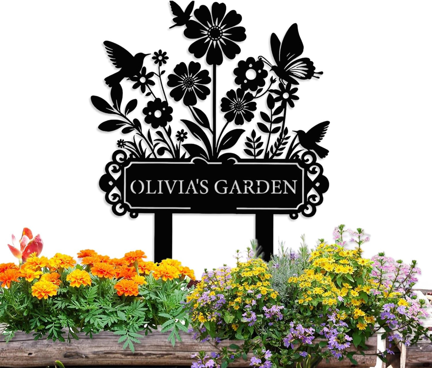 Skiennix Custom Garden Sign - Personalized Metal Stake for Outdoor Decor | Unique Gardening Gift