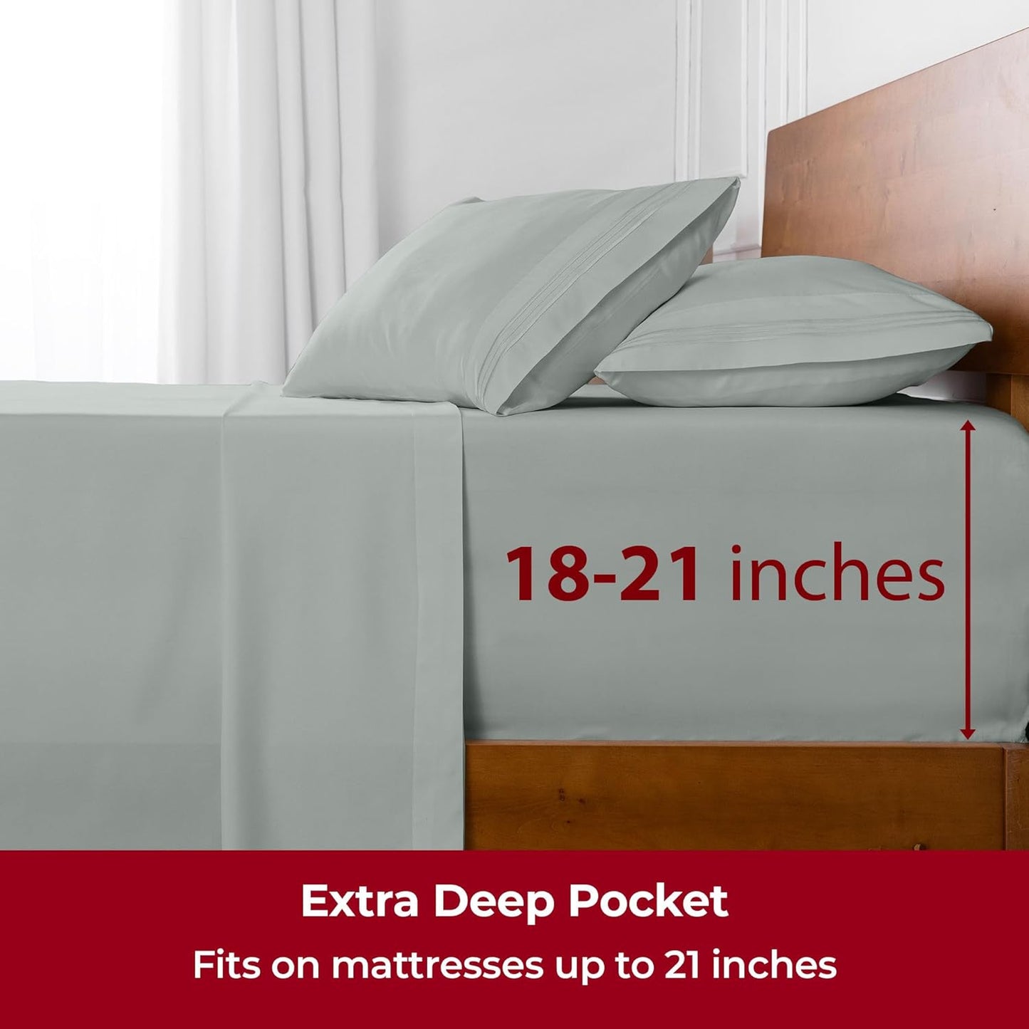 Mellanni Extra Deep Full Sheets - Ultra Soft Hotel Luxury Bedding | Wrinkle & Stain Resistant (Spa Mint, 4 PC)