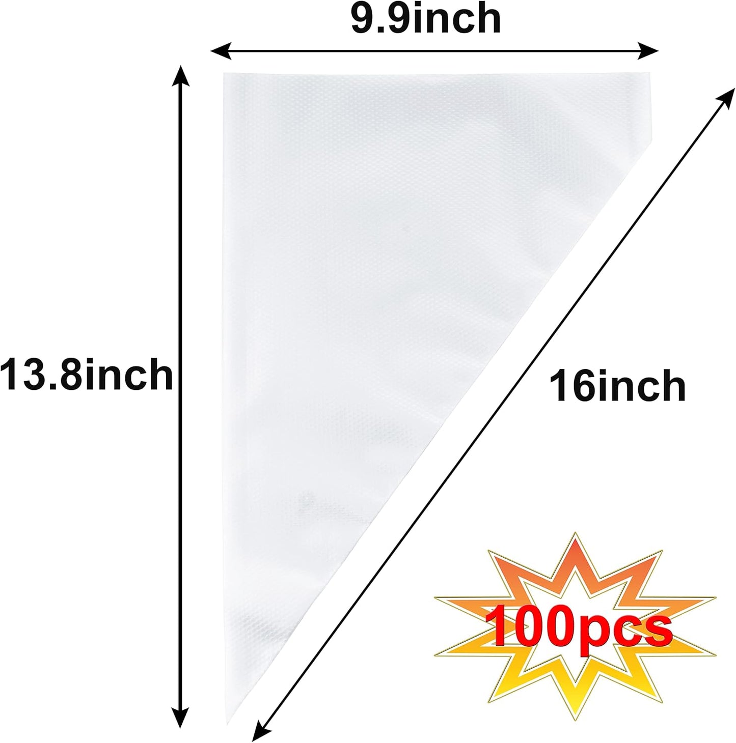 Skiennix Piping Bags - 16 Inch Disposable Pastry Bags for Cake Decorating | 100 Pack, Anti-Burst & Non-Slip