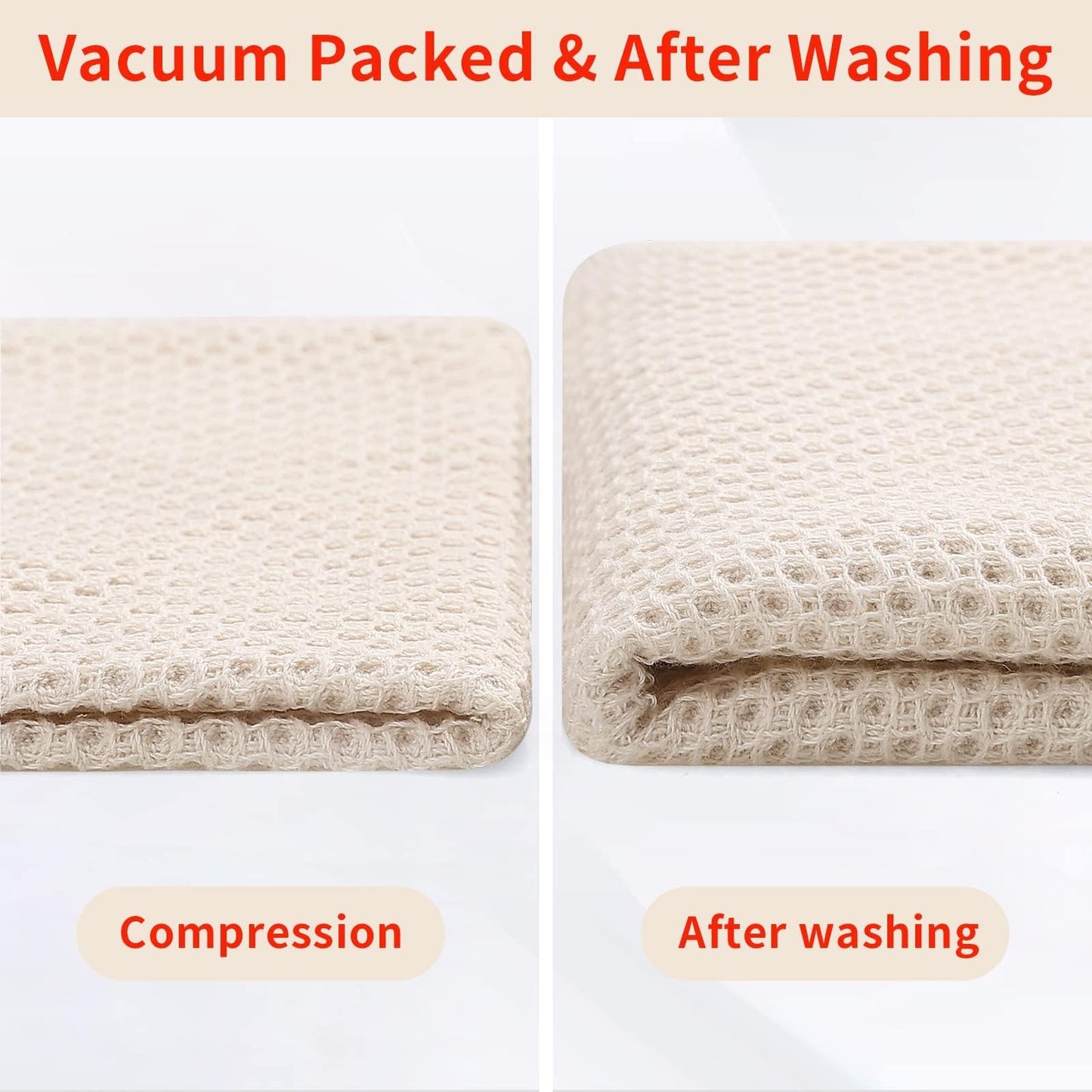 Homaxy 100% Cotton Waffle Weave Kitchen Dish Towels, Ultra Soft Absorbent Quick Drying Cleaning Towel, 13 x 28 Inches, 18-Pack, Mixed Color