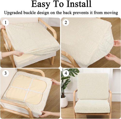 Hebe Stretch Patio Cushion Covers Set - 8 Waterproof & Washable Slipcovers for Outdoor Furniture