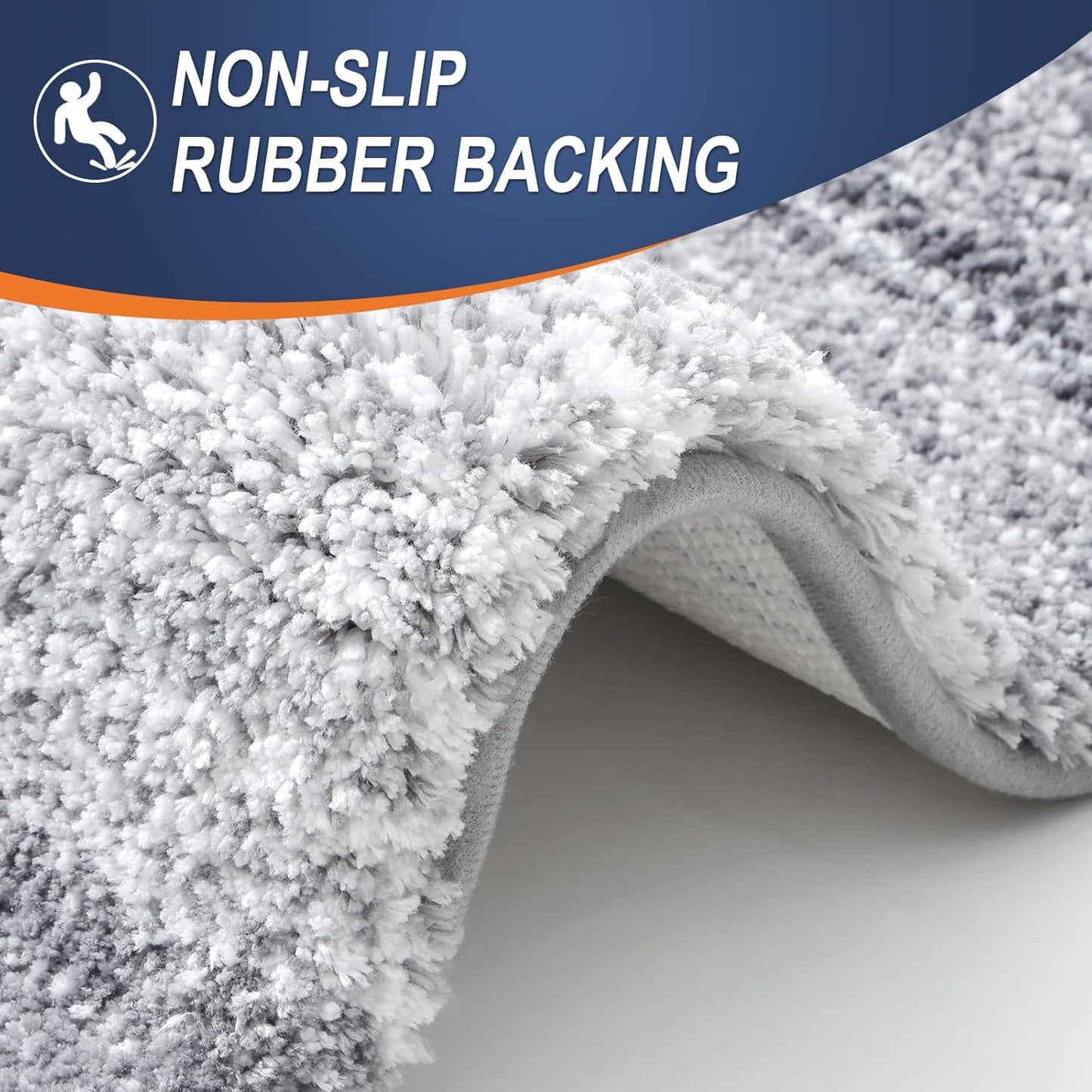 OLANLY Bathroom Runner Rug - Extra Soft Microfiber Mat, Quick Dry & Washable | 59x17, Light Grey