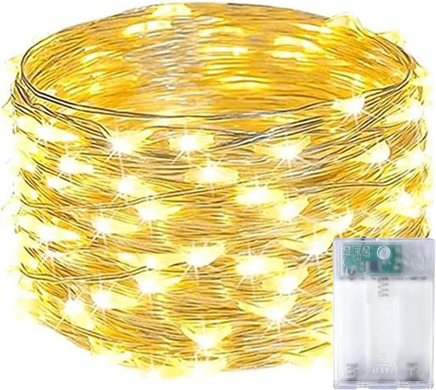 Skiennix Fairy Lights - 50 LED Waterproof String Lights with Timer | 16FT Warm White Indoor/Outdoor Decor