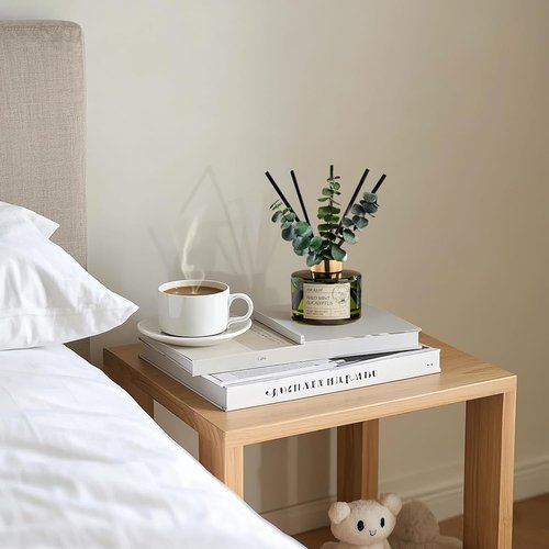 Airkeep Reed Diffuser Set - 6.76 Fl Oz Wild Mint & Eucalyptus Essential Oils | Elegant Home Decor & Air Freshener