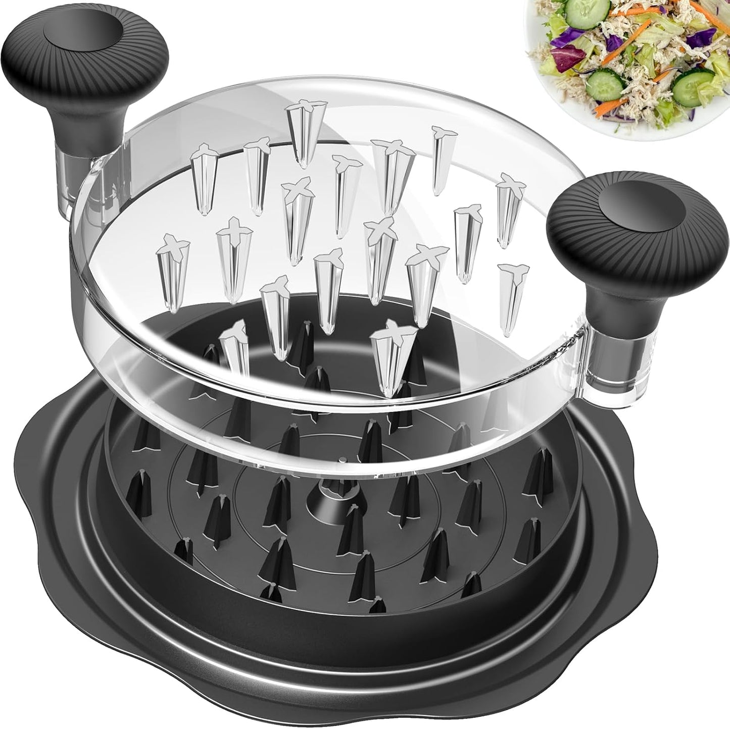 Ukeetap 10" Pro Chicken Shredder Tool - BPA-Free, Ergonomic Design, Anti-Slip Base, Black