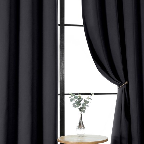 Gwine Blackout Curtains - Thermal Insulated Light Blocking Drapes for Bedroom | 63 Inch Length, 2 Panels