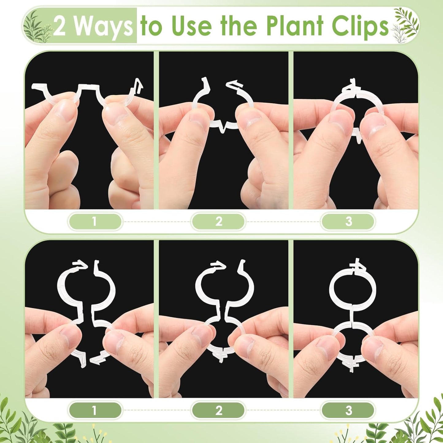 Plant Support Clips | 200 PCS Reusable Tomato Clips for Climbing Plants - Secure Garden Trellis Fixing
