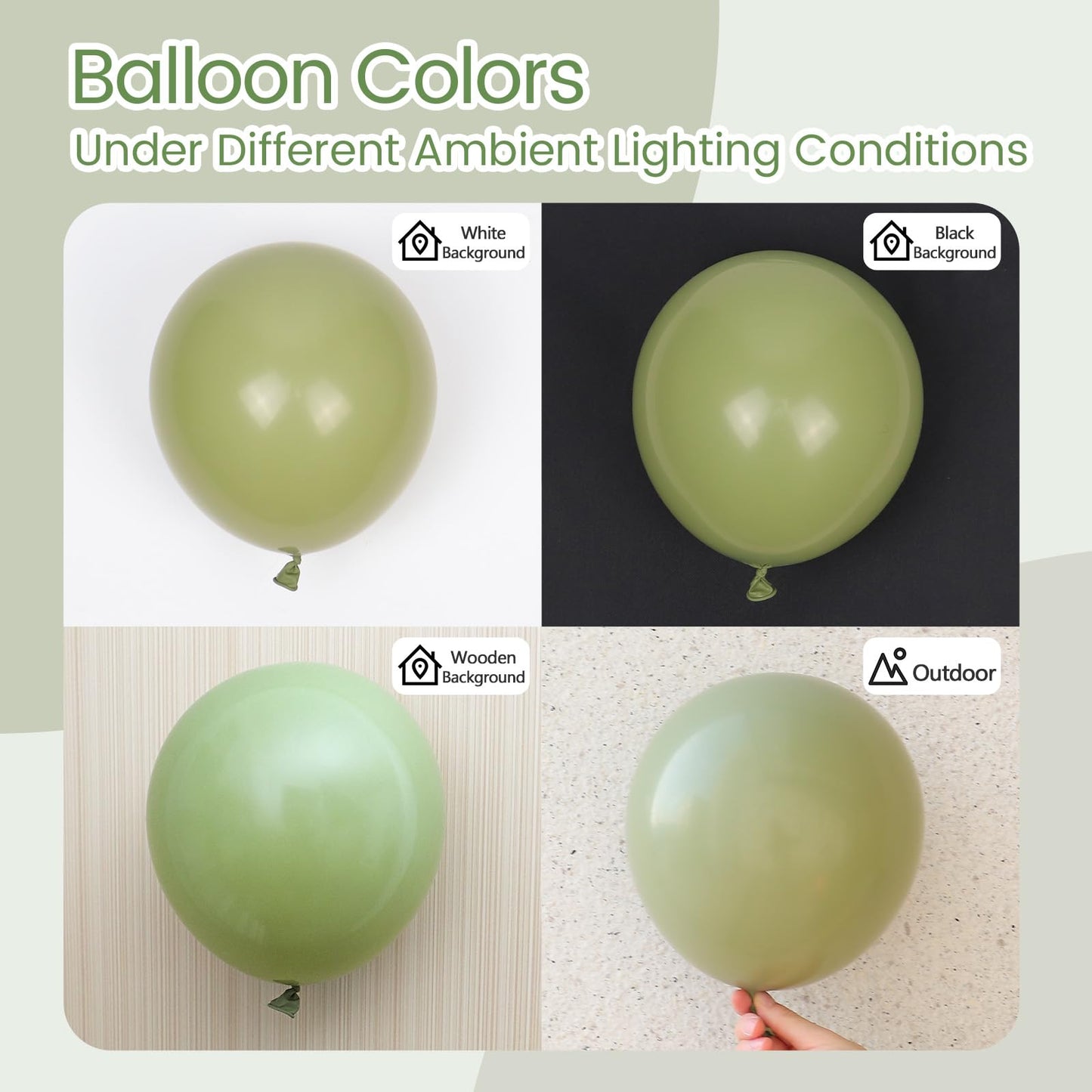Sage Green Balloons 12 inch, Dusty Green Balloons 50pcs Party Balloons for Wedding Engagement Bridal Baby Shower Birthday Party Decorations
