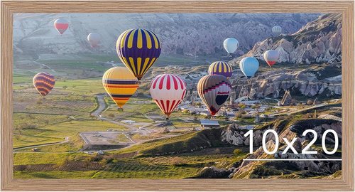 JCJMY 10x20 Rustic Brown Picture Frame - Wall Mounting Horizontally or Vertically | Shatter-Resistant Plexiglass