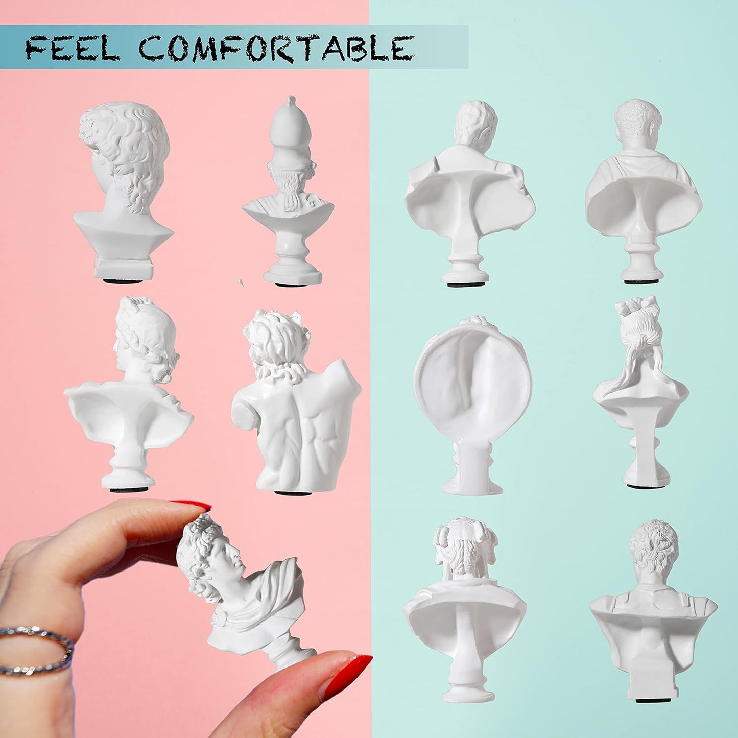 LAGOM HOUSE Greek Bust Statue Set - 10 PCS Mini Greek Mythology Figurines for Home Decor & Gifts