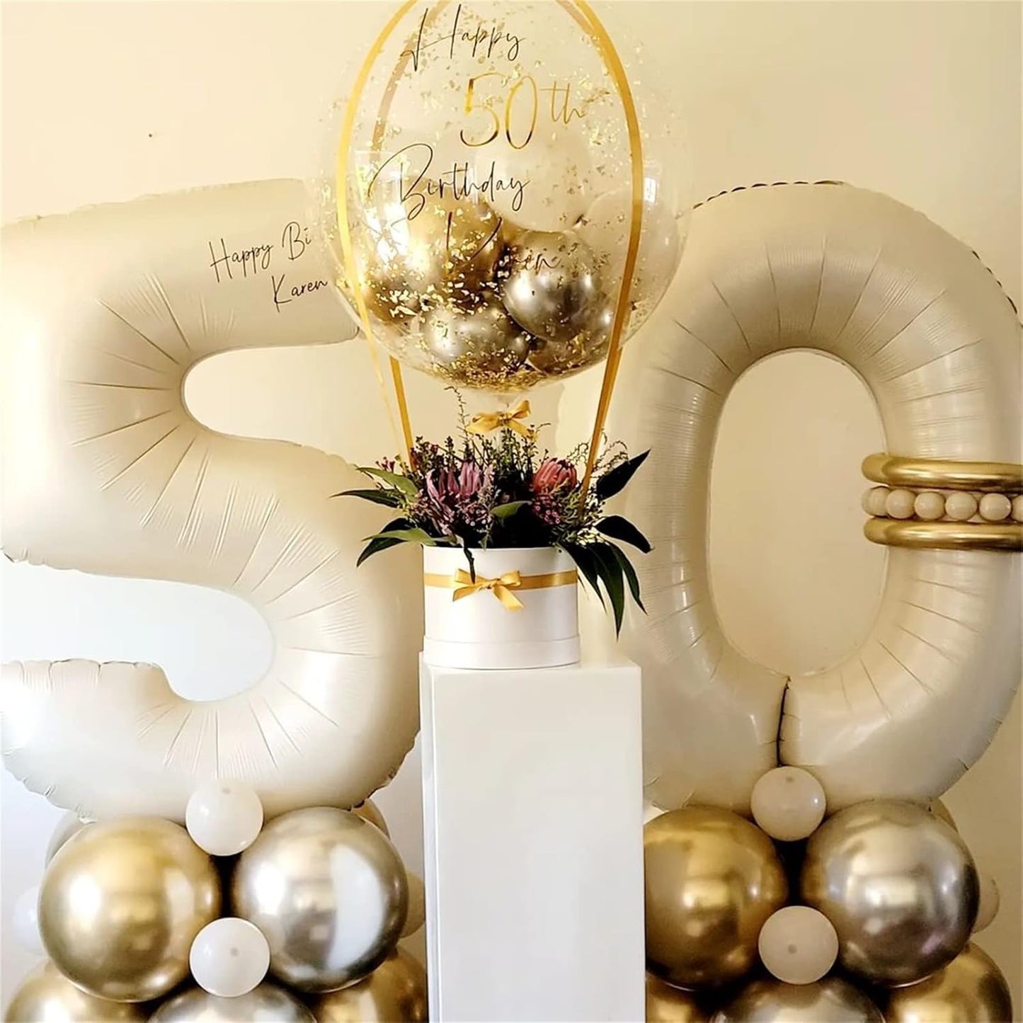 Skiennix 40-Inch Beige Number 9 Balloon - Large Cream Foil Helium Decoration for Birthdays & Anniversaries