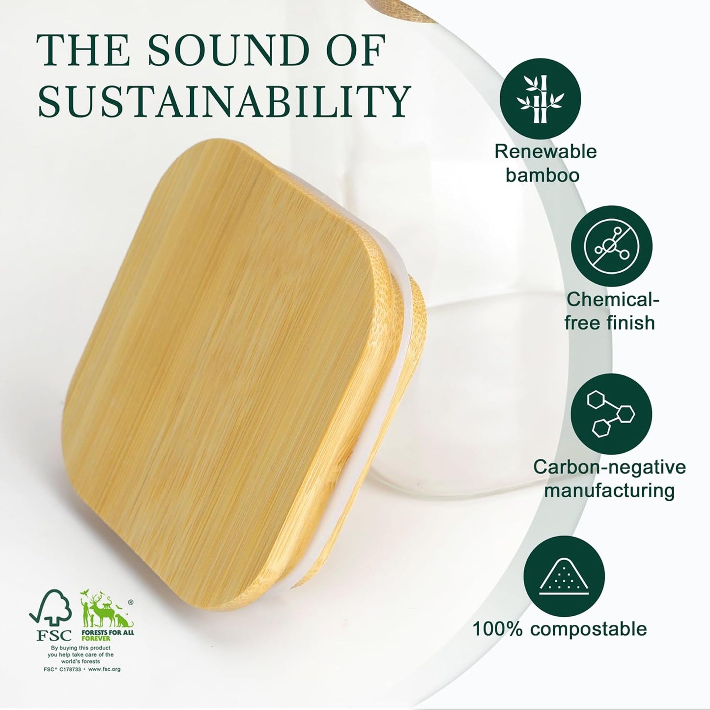 LIBWYS Square Glass Storage Jars - 12-Pack with Bamboo Lids | Stackable Food Containers for Pantry Organization (0.6Qt/1.06Qt)
