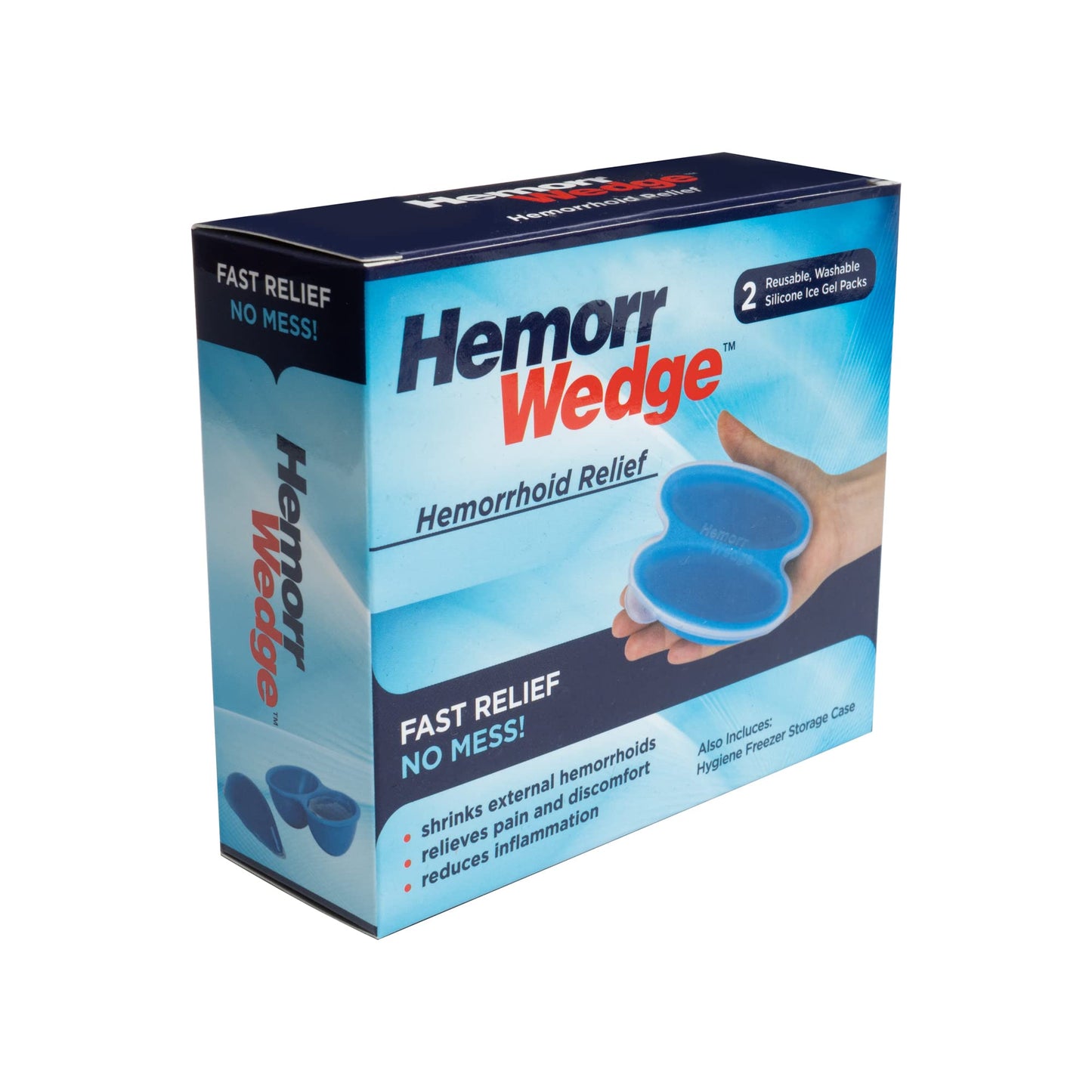 Hemorrwedge Hemorrhoid Ice Pack for Relief & Cooling Support – Twin Gel Pack with Hygienic Case – Reusable Cold Therapy for Hemorrhoids, Swelling, Postpartum & Discomfort – Water-Based Gel