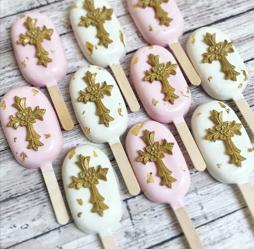 JeVenis 3 PCS Baptism Cake Decorations Cross Cake Mold Cross Mold Baptism Cake Toppers for Baptism Party Supplies