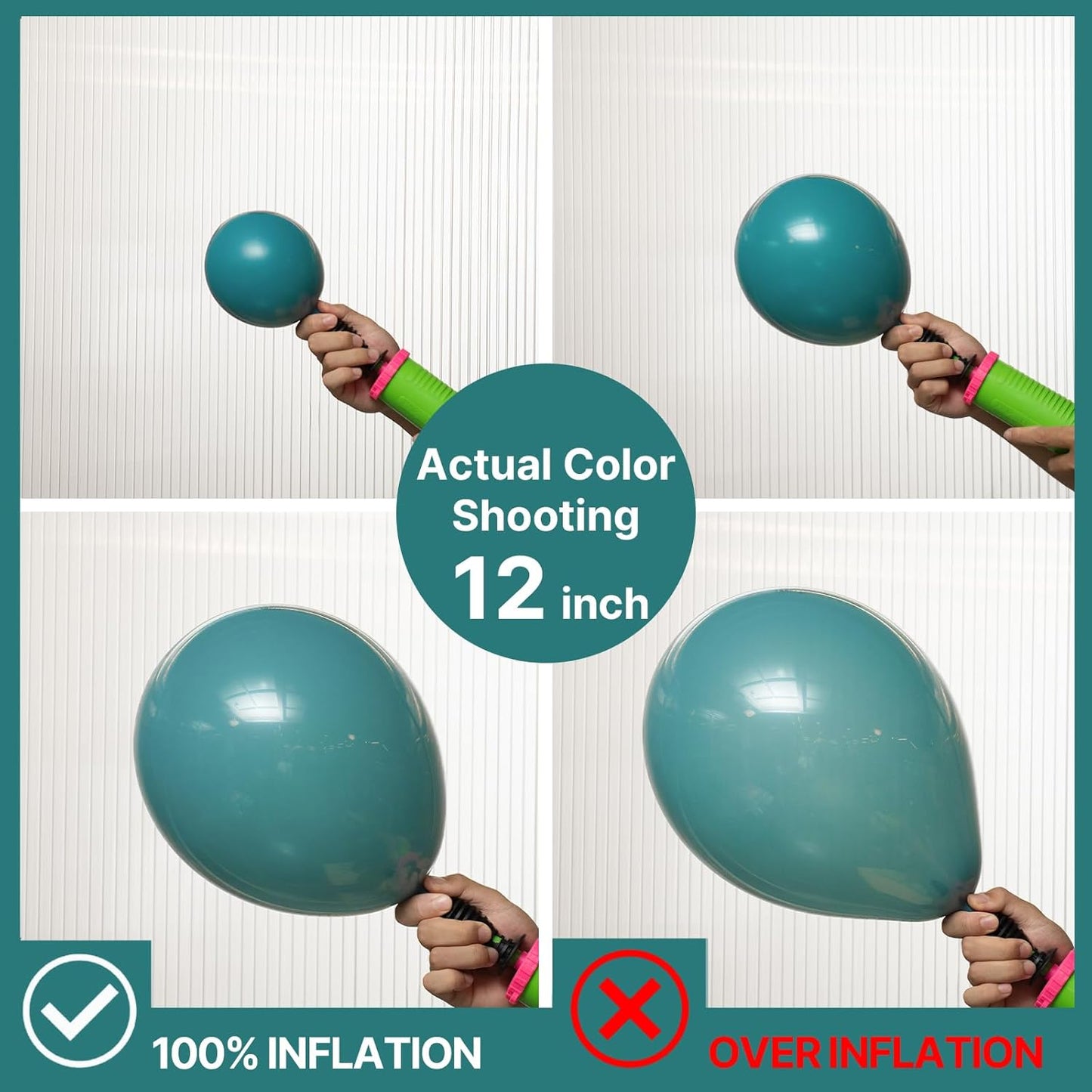 PartyWoo Slate Blue Balloons - 100 Pcs in Various Sizes for Graduation & Baby Shower Decor | Dusty Blue & Dark Teal