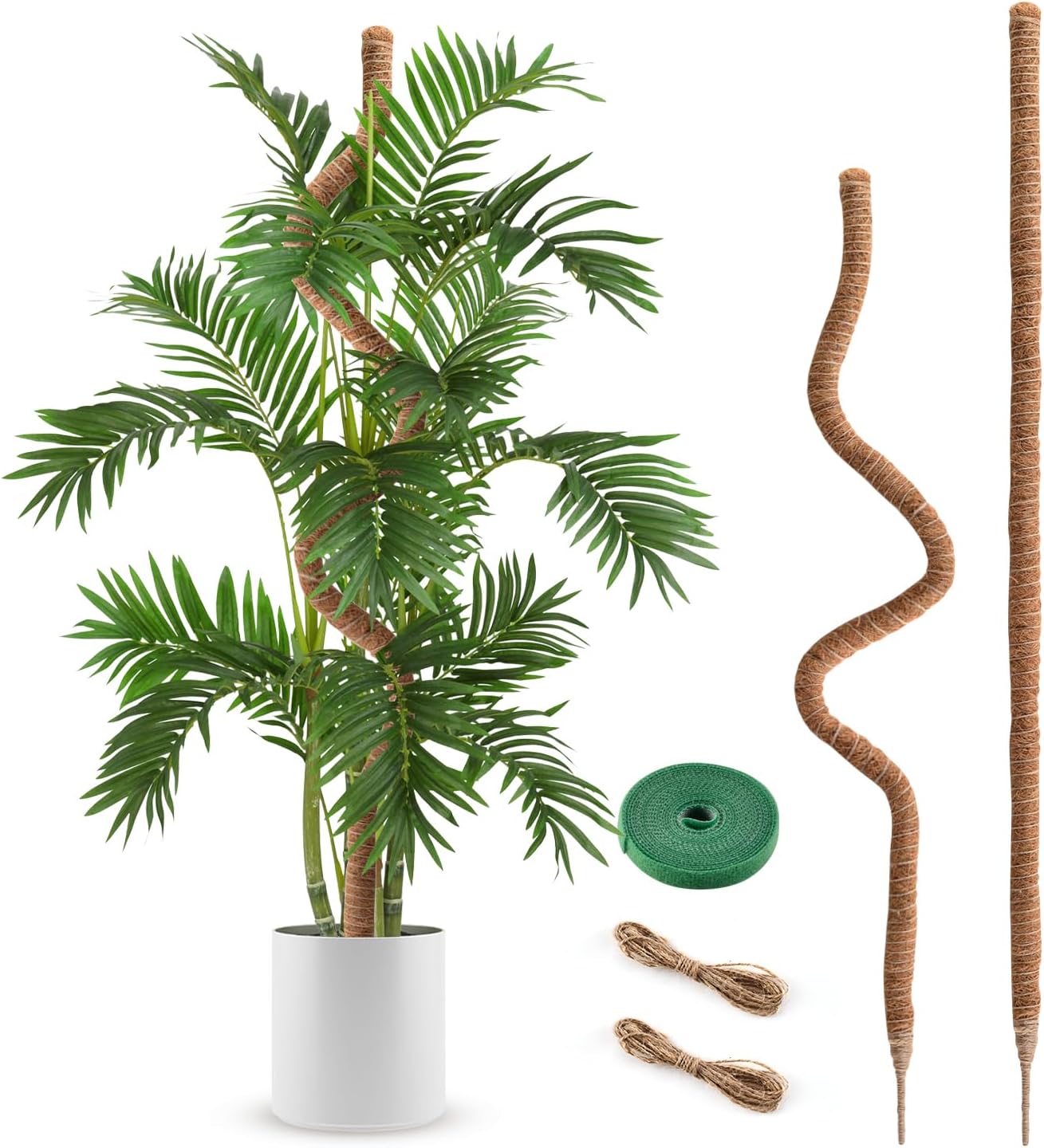 Skiennix 63-Inch Bendable Moss Pole - 2 Pack Handmade Support Stakes for Climbing Plants
