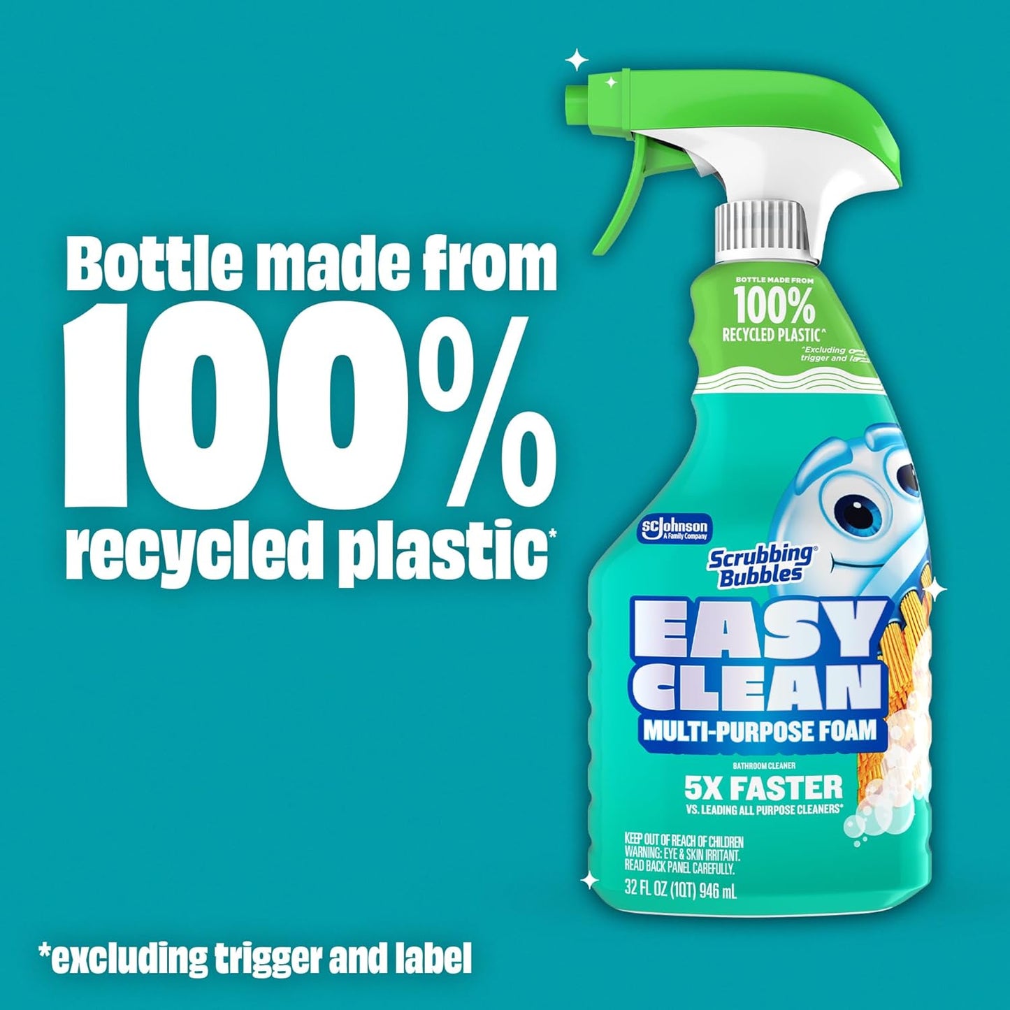 Scrubbing Bubbles Bathroom Cleaner - Bleach-Free Foaming Formula for Fast Limescale Removal | 32oz Spray
