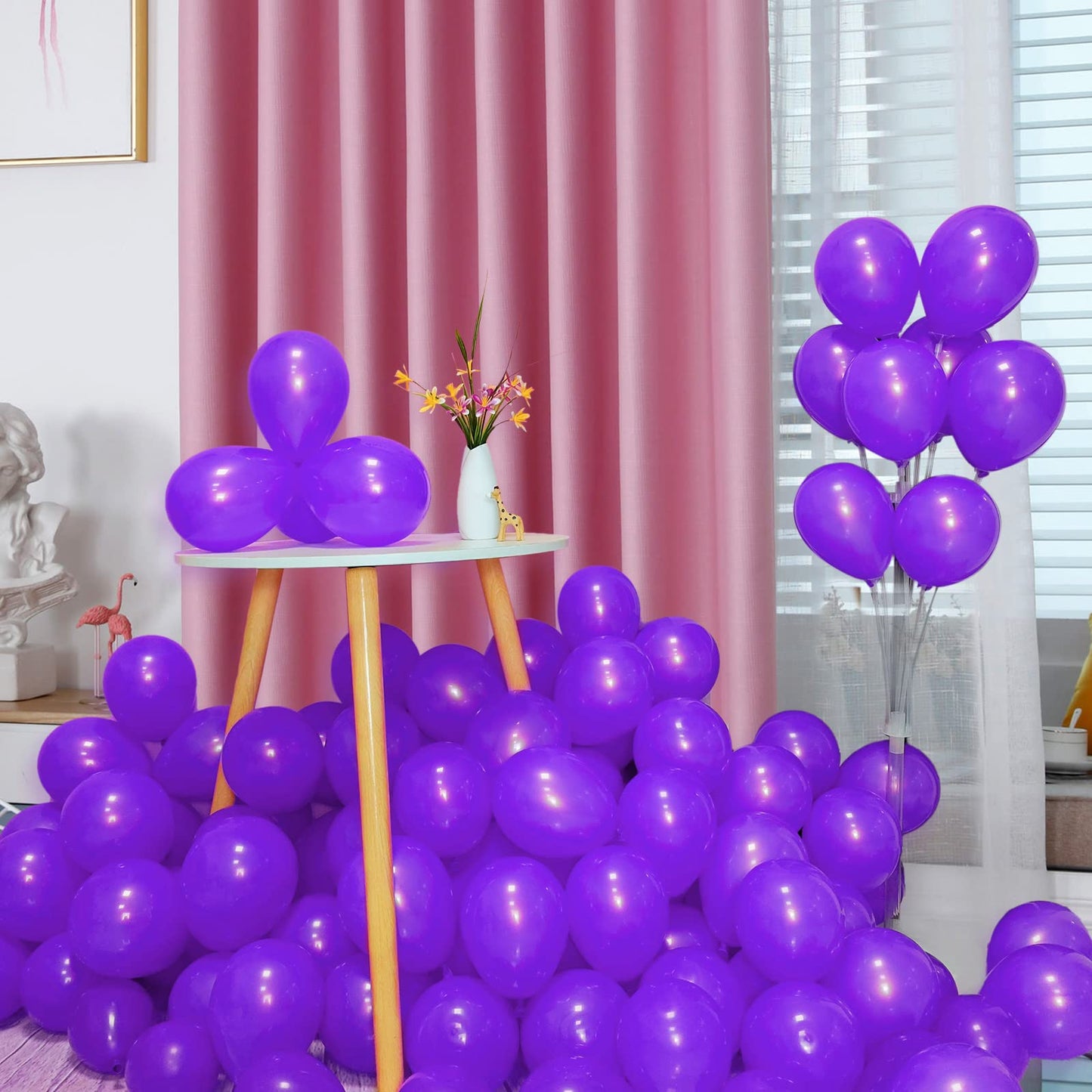 Purple Balloons 110Pcs, 5 Inch Small Purple Latex Party Balloons, Mini Thick Purple Balloons for Birthday Wedding Baby Shower Decorations.