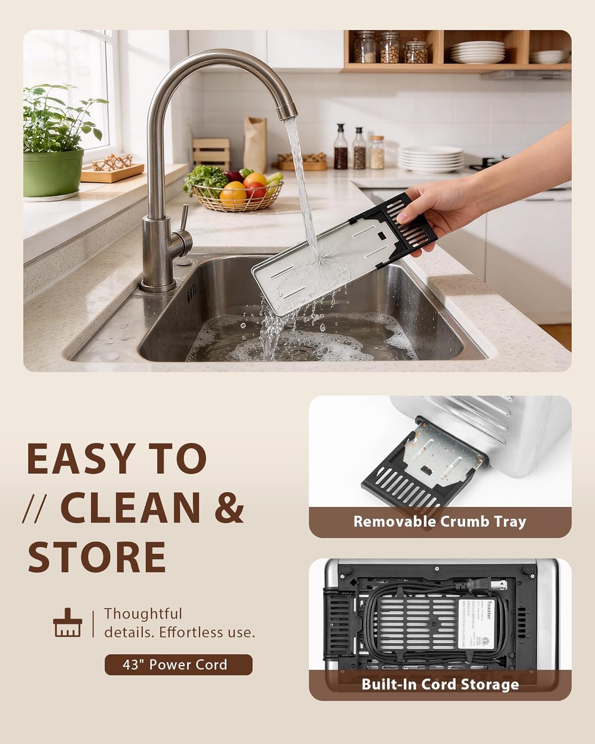 Skiennix 2-Slice Toaster - Smart Touchscreen & Digital Countdown Timer | 1.5" Wide Slots for Bagels & Bread