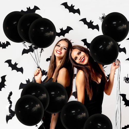 18 Inch Black Balloons Latex Party Balloons 20 Pack Big Black Thicker Balloons Large Round Helium Balloon for Christmas Thanksgiving Baby Shower Wedding Birthday Father's Day Party Decorations