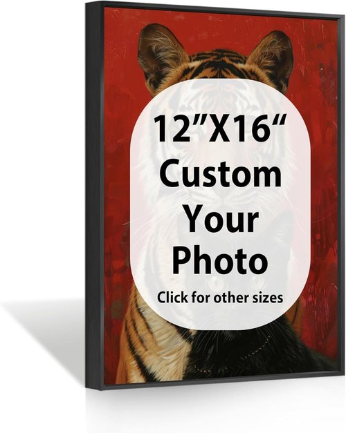Custom Canvas Prints by [Brand Name] - Transform Your Photos Into Framed Wall Art | Ideal Home Décor (12x16, Black Metal Frame)