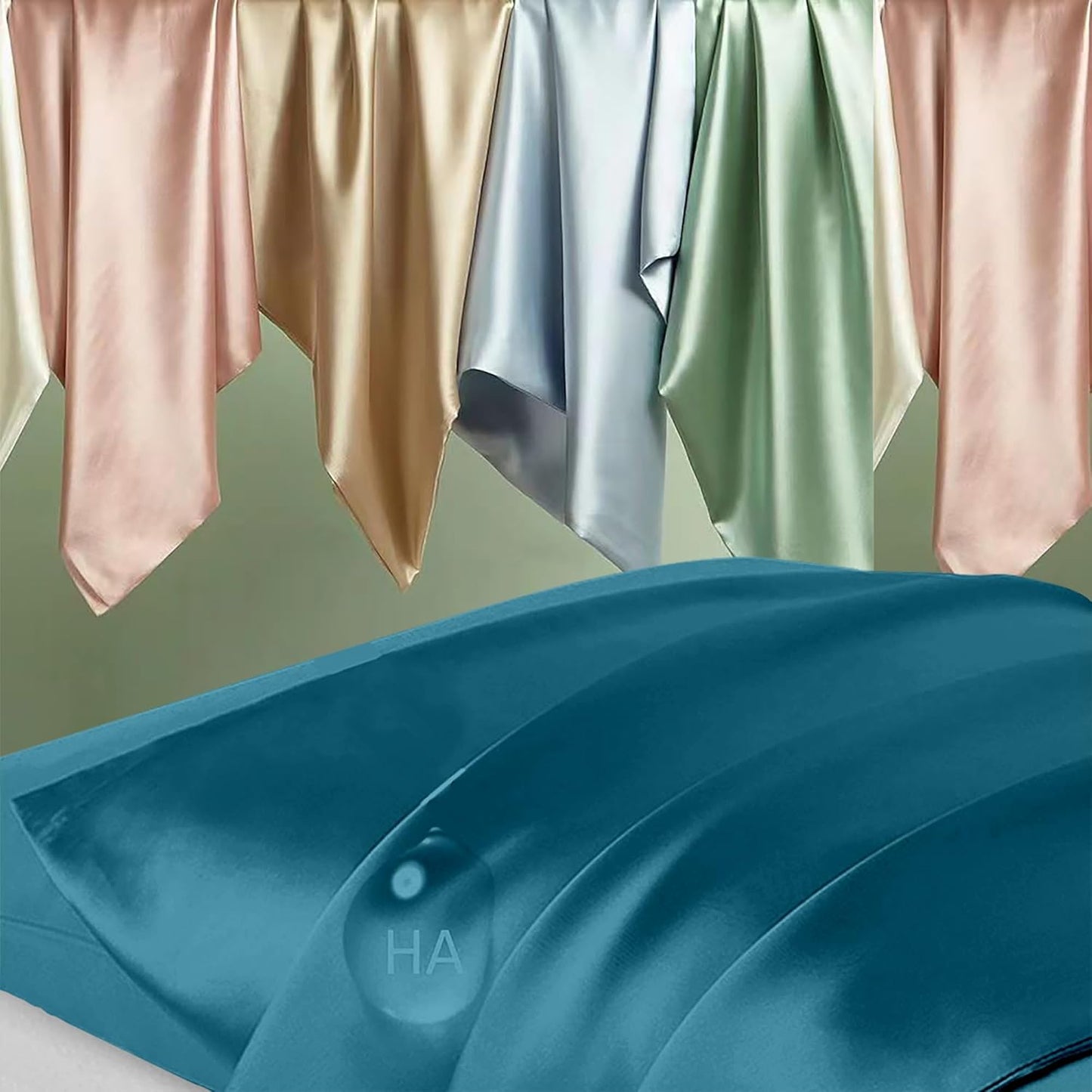 Skiennix Mulberry Silk Pillowcase Set - Anti-Acne & Hair Care | Queen Size, Teal, 2 Pack with Zipper