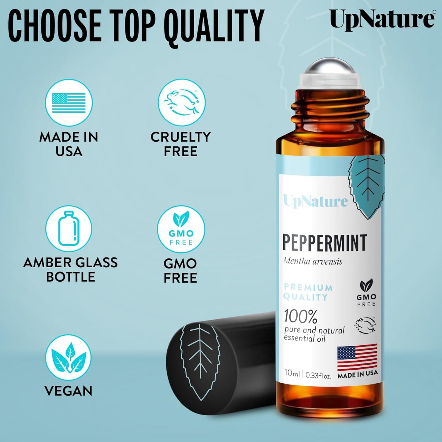 UpNature Peppermint Oil Roll-On - 100% Natural Relief for Nausea & Morning Sickness - Essential Oil for Pregnancy