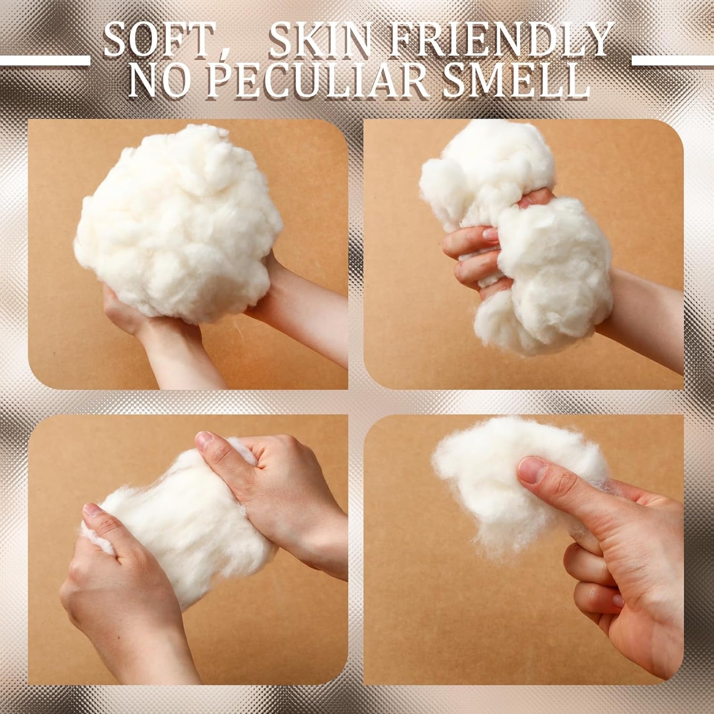 Wesnoy Cotton Stuffing - 500g Natural Fiber Filling for Stuffed Animals & Cloud Decor