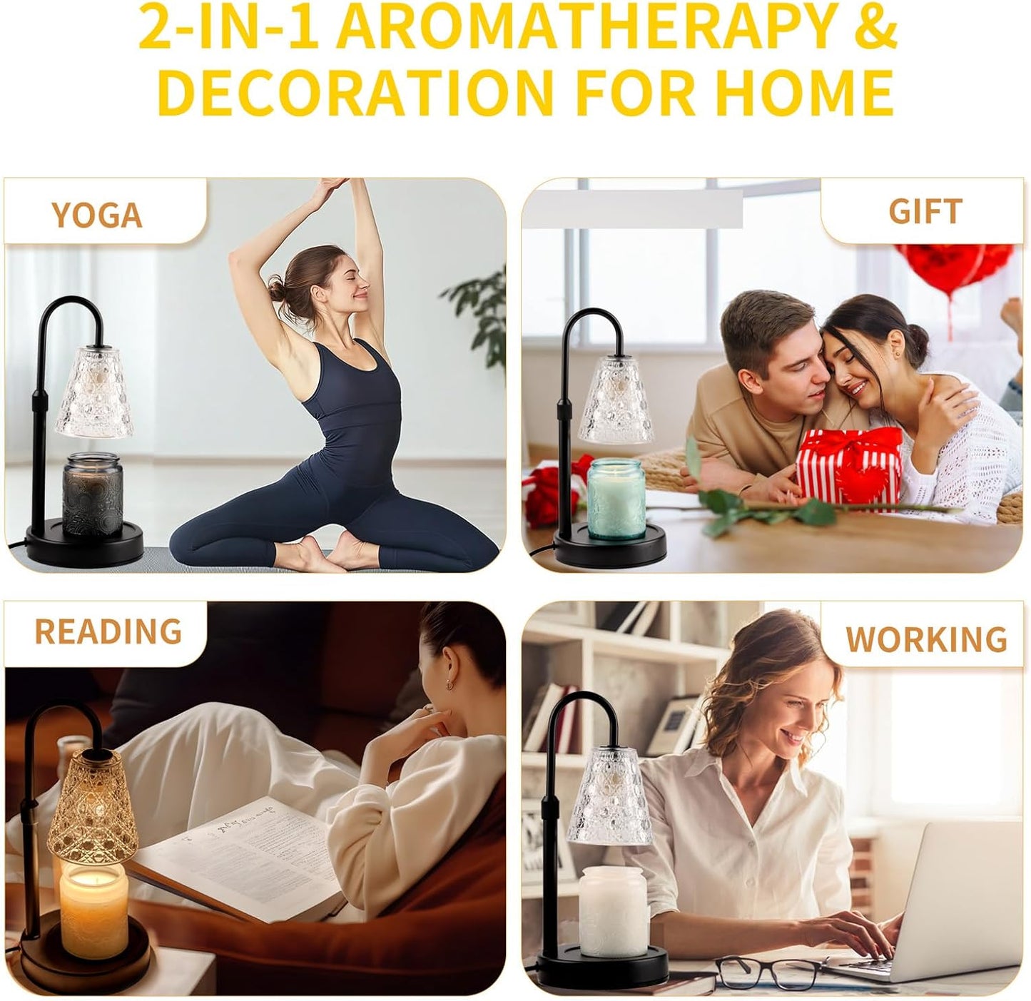 Skiennix Candle Warmer Lamp - Dimmable with Timer | Perfect Birthday Gift for Women & Moms, New Home Decor