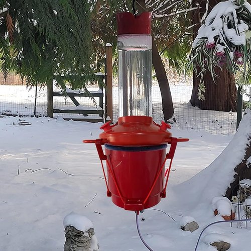 Hummingbird Feeder Heater - Outdoor Nectar Warmer for Freezing Weather | Attaches to Feeder Bottom (Red)