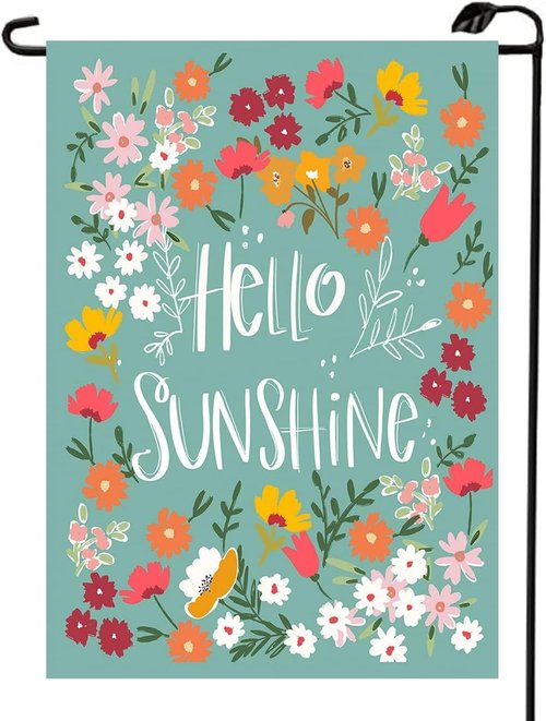 Hello Sunshine Garden Flag - Double-Sided 12x18 Inch Summer Outdoor Decoration