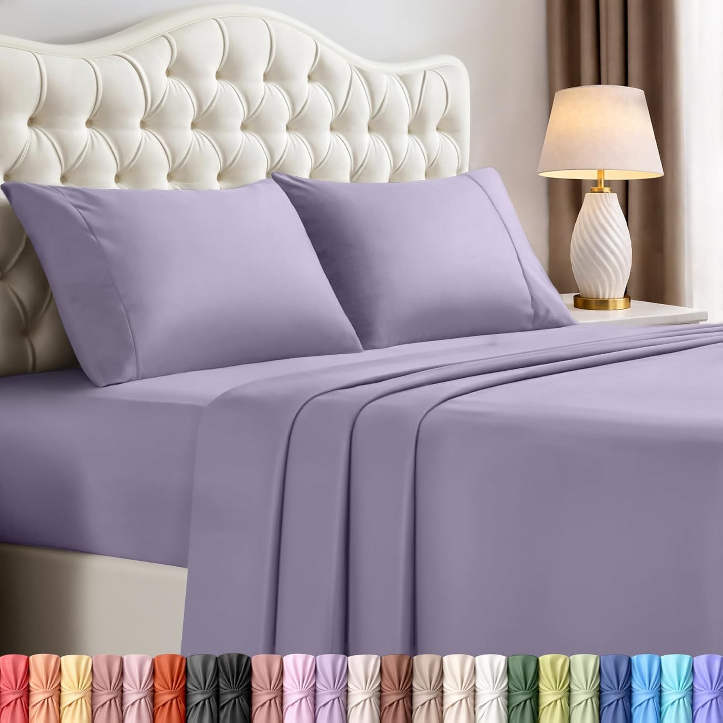 Utopia Bedding Full Size Sheet Set - Soft, Breathable Microfiber - 4 Pieces in Lavender